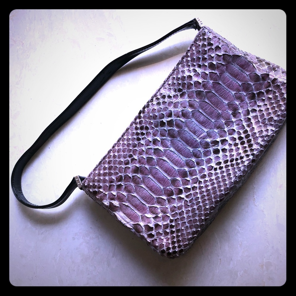 rafe purple snakeskin purse Like New